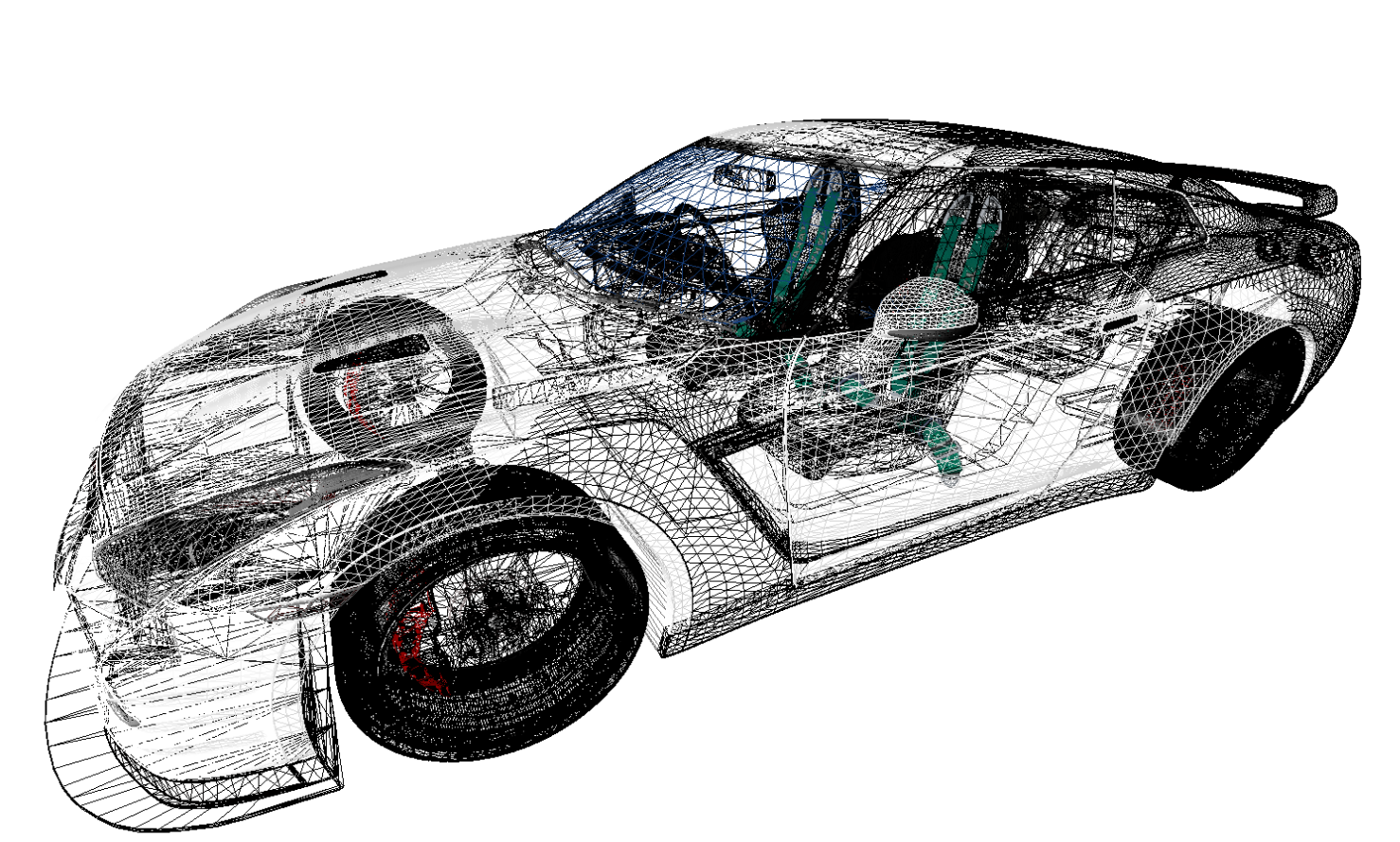 Wireframe Render of GTR